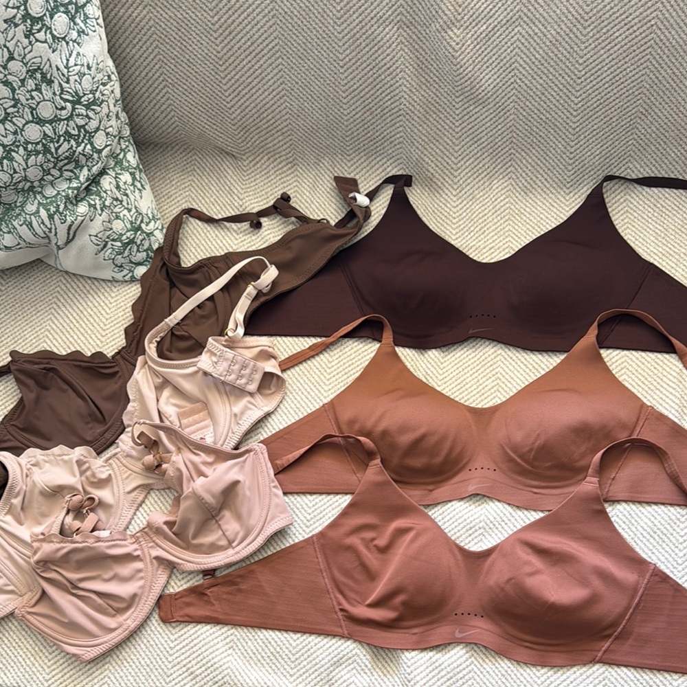 Nike Tan and Brown bras